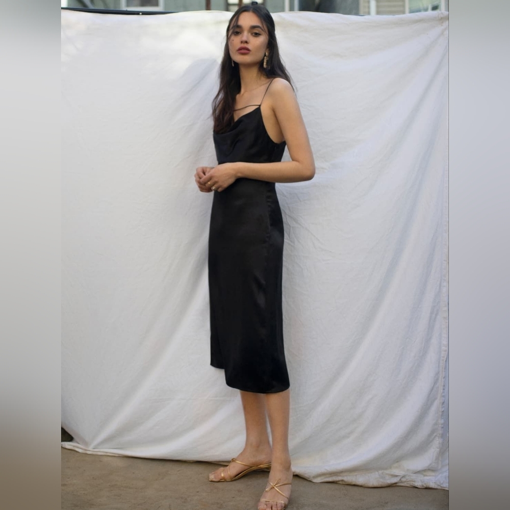Reformation Meta Slip Dress - Black 🌑